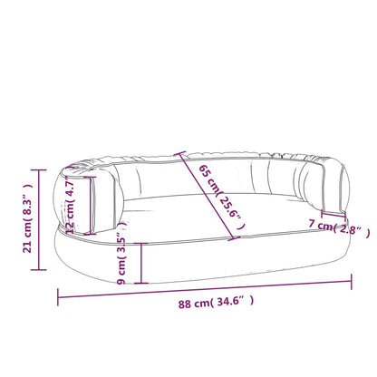 Hundebett Ergonomisch Schaumstoff Dunkelblau 88x65cm Kunstleder - Pazzar.ch