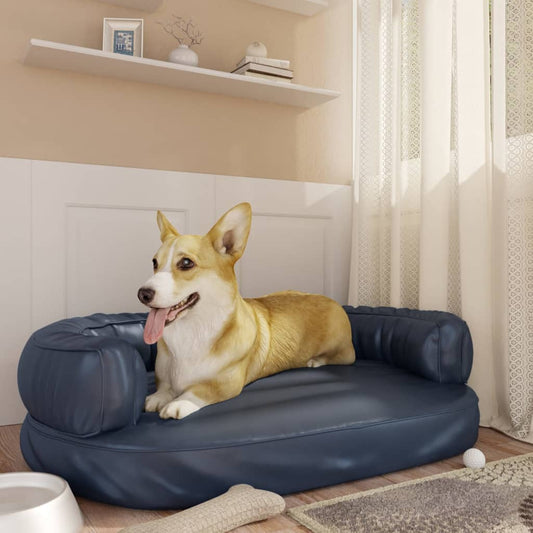 Hundebett Ergonomisch Schaumstoff Dunkelblau 88x65cm Kunstleder - Pazzar.ch