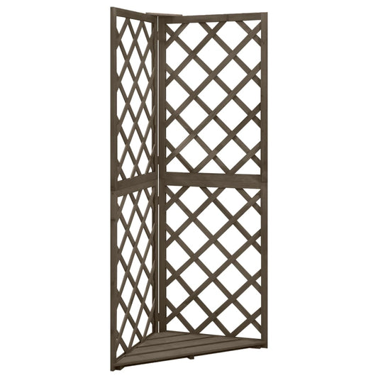 Eckspalier Grau 50x50x145 cm Massivholz Tanne - Pazzar.ch