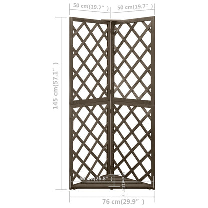 Eckspalier Grau 50x50x145 cm Massivholz Tanne - Pazzar.ch