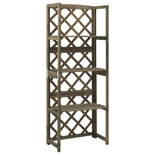 Spalier mit Ablagen Grau 55x30x140 cm Massivholz Tanne - Pazzar.ch