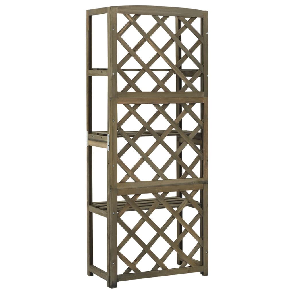 Spalier mit Ablagen Grau 55x30x140 cm Massivholz Tanne - Pazzar.ch