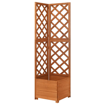 Eck-Spalier mit Pflanzkasten 40x40x150cm Massivholz Tanne - Pazzar.ch