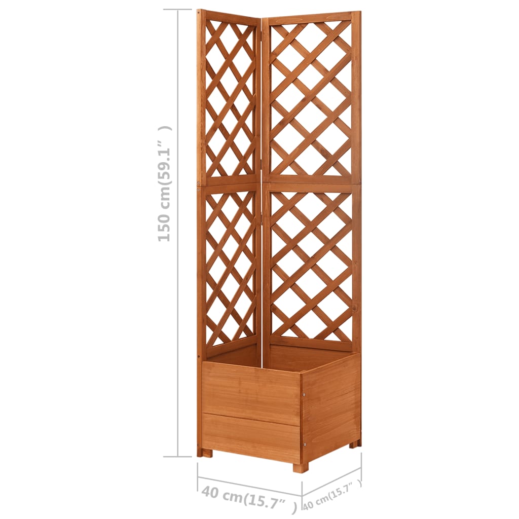 Eck-Spalier mit Pflanzkasten 40x40x150cm Massivholz Tanne - Pazzar.ch