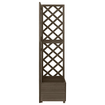 Eck-Spalier mit Pflanzkasten Grau 40x40x150cm Massivholz Tanne - Pazzar.ch
