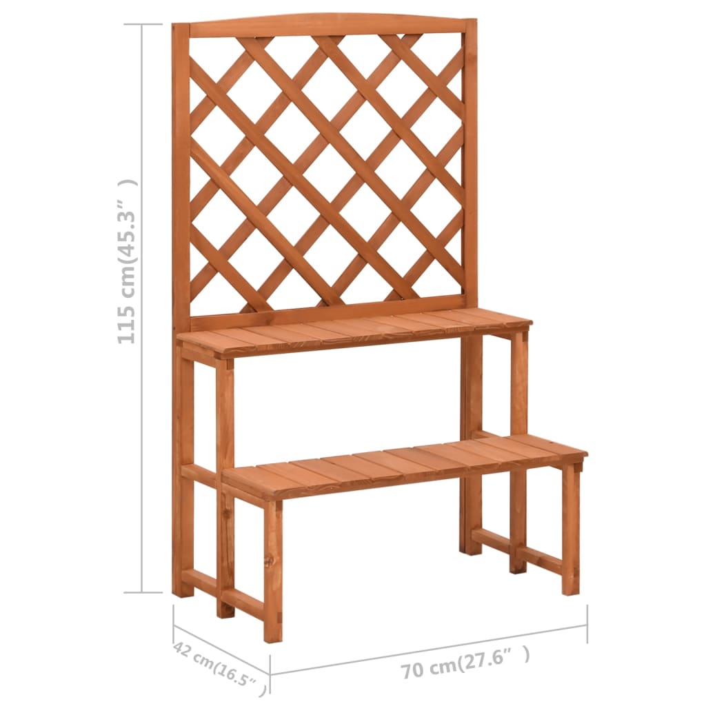 Blumentreppe mit Rankgitter 70x42x115 cm Massivholz Tanne - Pazzar.ch