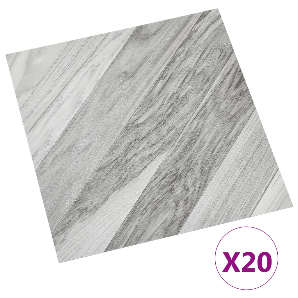 PVC-Fliesen Selbstklebend 20 Stk. 1,86 m² Grau Gestreift - Pazzar.ch