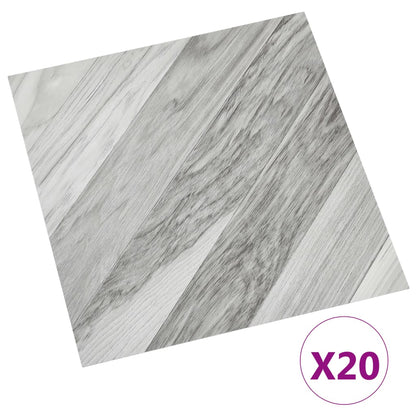 PVC-Fliesen Selbstklebend 20 Stk. 1,86 m² Grau Gestreift - Pazzar.ch
