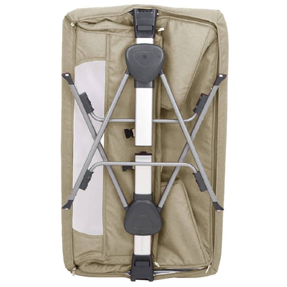 Babybett mit Matratze Taupe Leinenstoff - Pazzar.ch