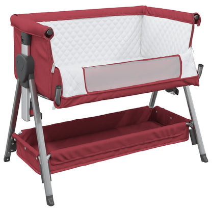 Babybett mit Matratze Rot Leinenstoff - Pazzar.ch