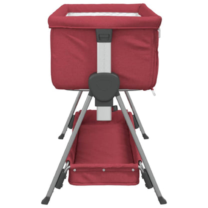 Babybett mit Matratze Rot Leinenstoff - Pazzar.ch