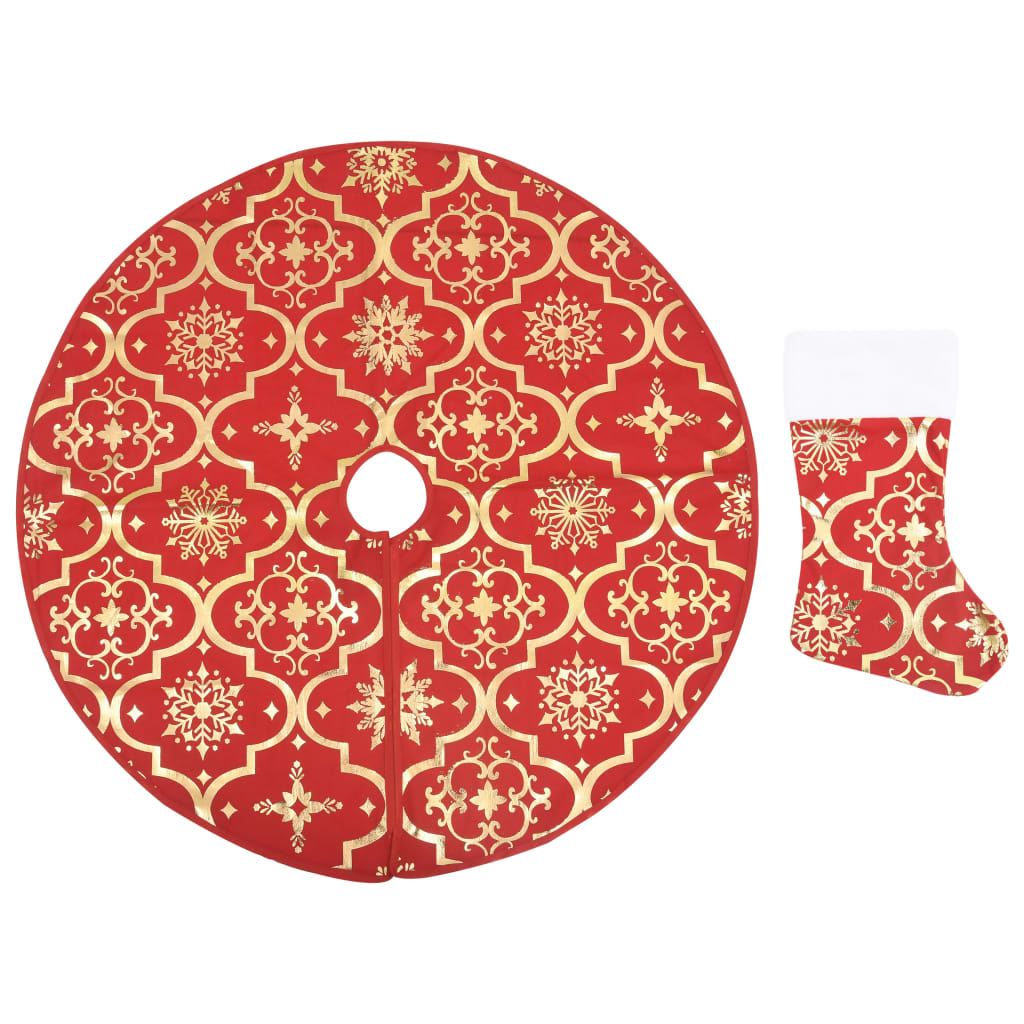 Luxus-Weihnachtsbaumdecke mit Socke Rot 122 cm Stoff - Pazzar.ch