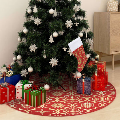 Luxus-Weihnachtsbaumdecke mit Socke Rot 122 cm Stoff - Pazzar.ch