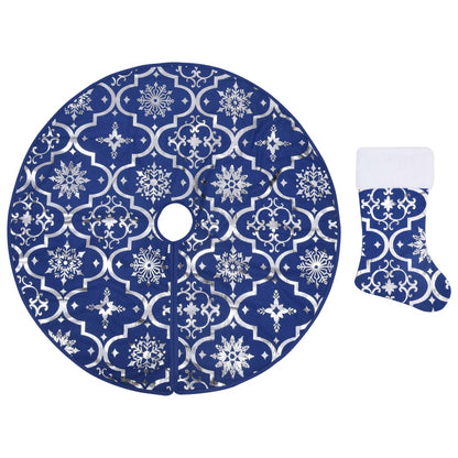 Luxus-Weihnachtsbaumdecke mit Socke Blau 122 cm Stoff - Pazzar.ch