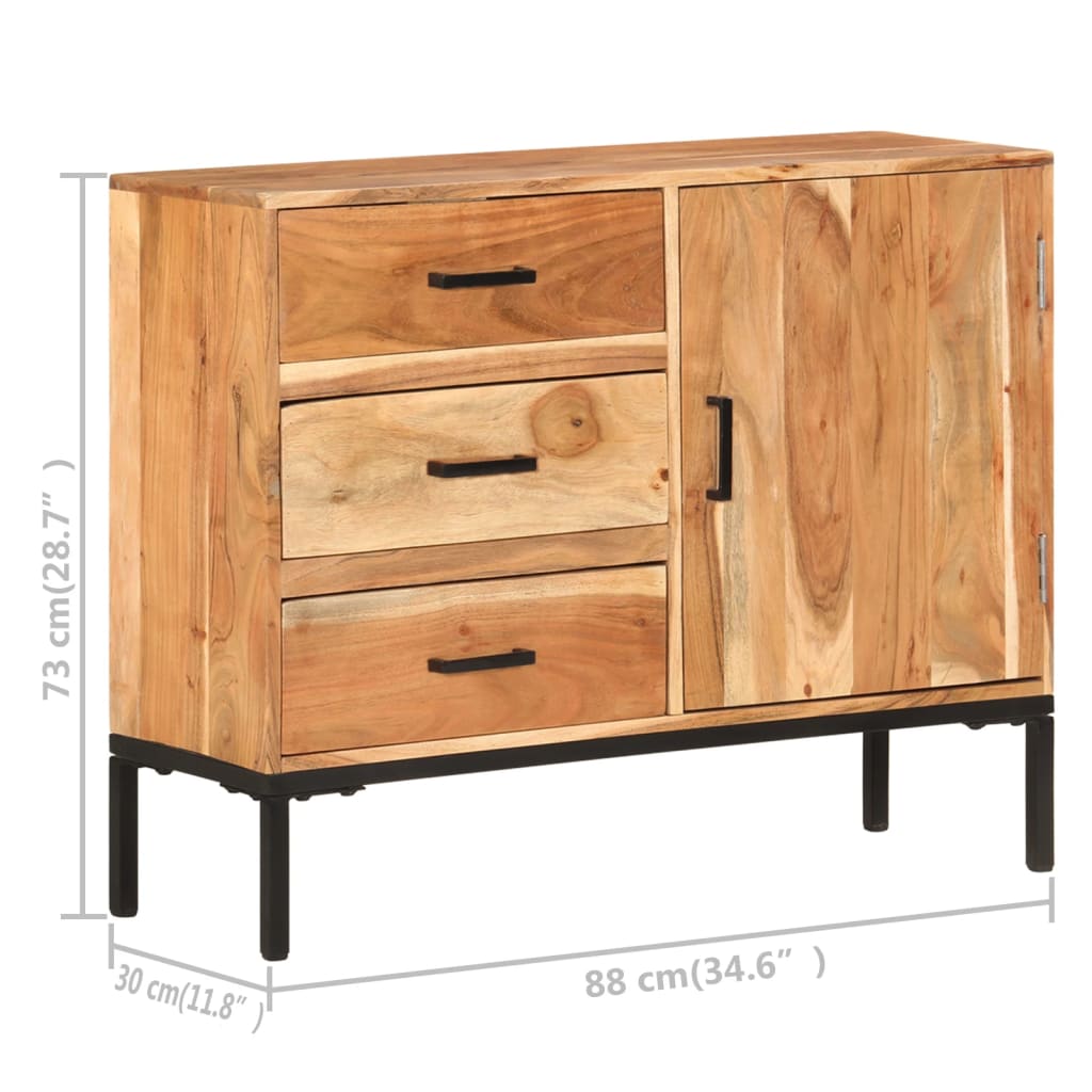 Sideboard 88x30x73 cm Akazie Massivholz - Pazzar.ch