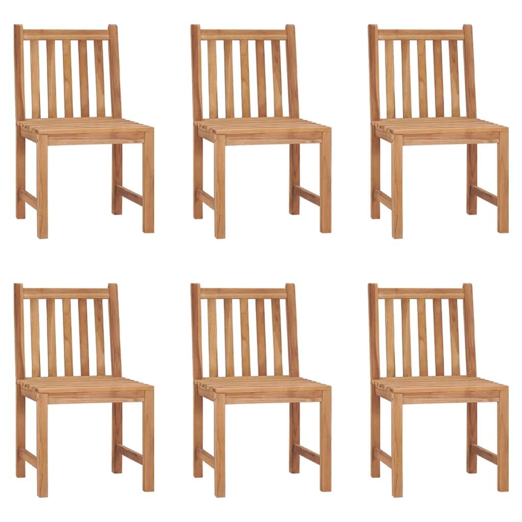Gartenstühle 6 Stk. Massivholz Teak - Pazzar.ch