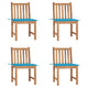 Gartenstühle 4 Stk. mit Kissen Massivholz Teak