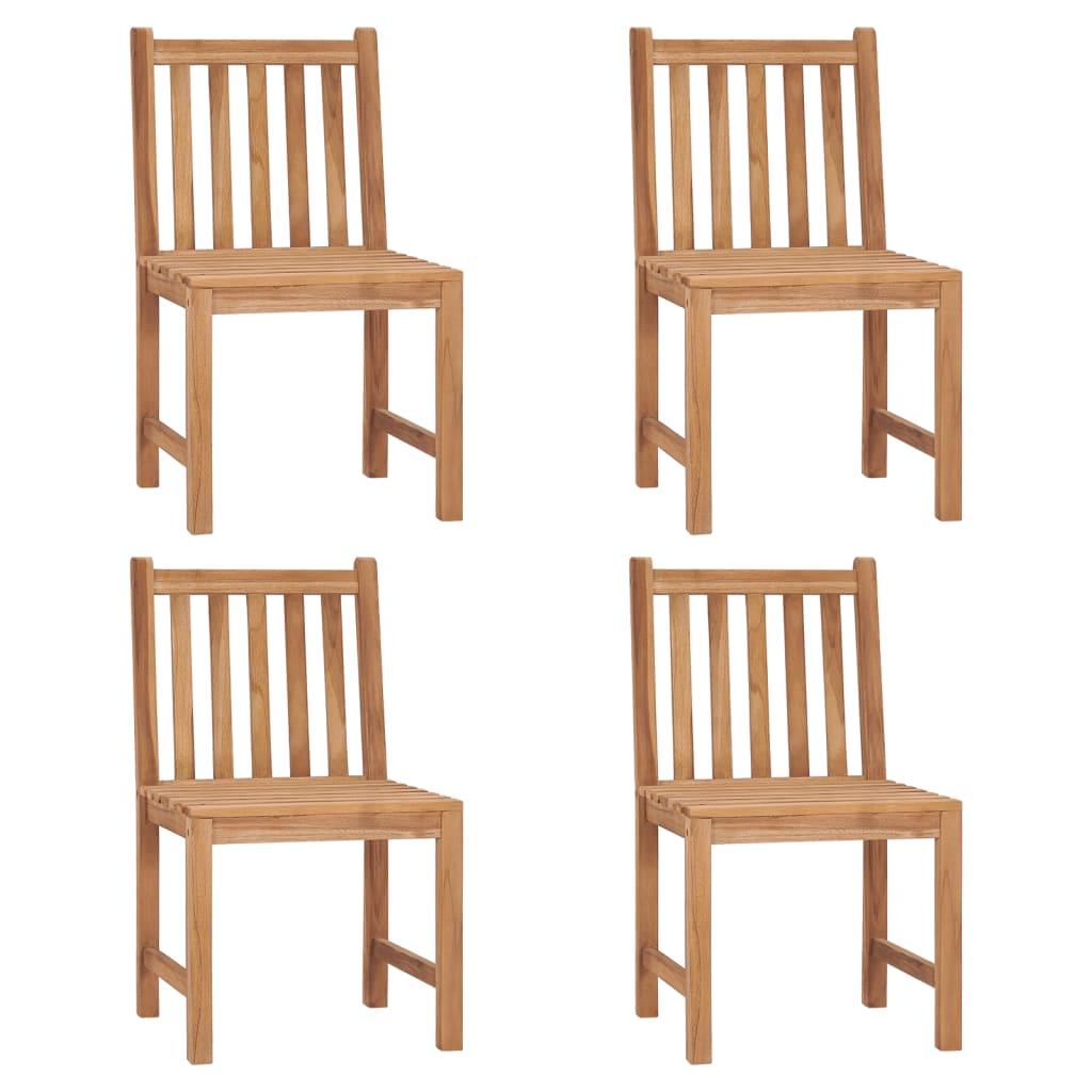 Gartenstühle 4 Stk. mit Kissen Massivholz Teak - Pazzar.ch