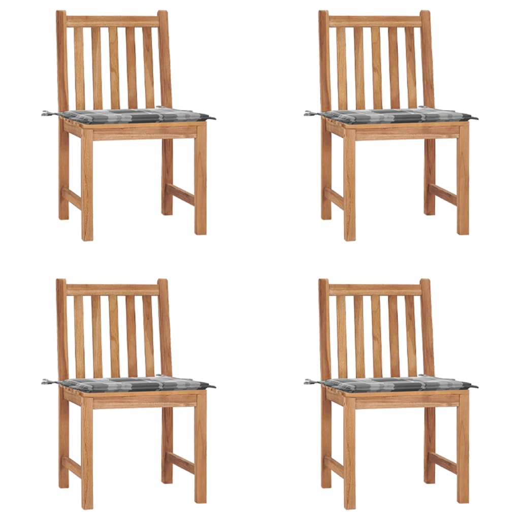 Gartenstühle 4 Stk. mit Kissen Massivholz Teak - Pazzar.ch