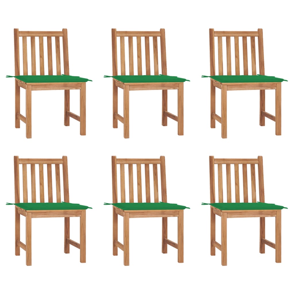 Gartenstühle 6 Stk. mit Kissen Massivholz Teak - Pazzar.ch