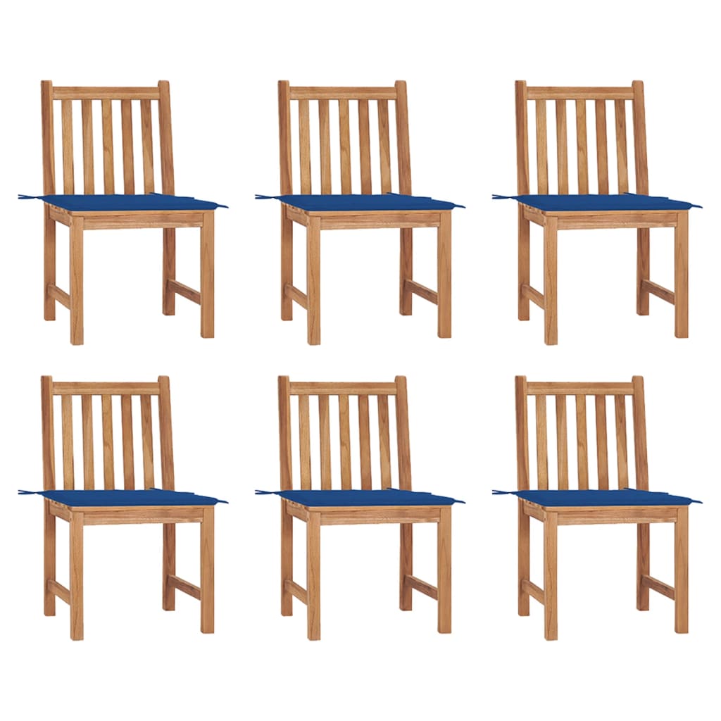 Gartenstühle 6 Stk. mit Kissen Massivholz Teak - Pazzar.ch