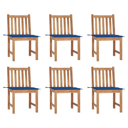 Gartenstühle 6 Stk. mit Kissen Massivholz Teak - Pazzar.ch