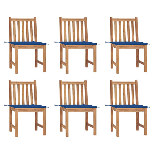 Gartenstühle 6 Stk. mit Kissen Massivholz Teak - Pazzar.ch