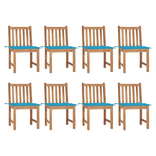Gartenstühle 8 Stk. mit Kissen Massivholz Teak - Pazzar.ch