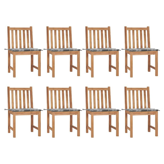 Gartenstühle 8 Stk. mit Kissen Massivholz Teak - Pazzar.ch