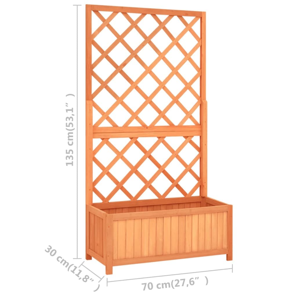 Garten-Spalier mit Blumenkasten Braun 70x30x135 cm Tannenholz - Pazzar.ch