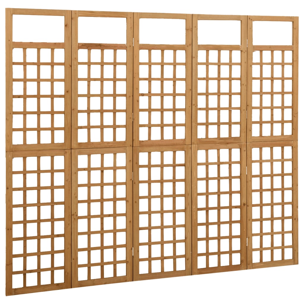 Spalier/Paravent 5-teilig Massivholz Tanne 201,5x180 cm