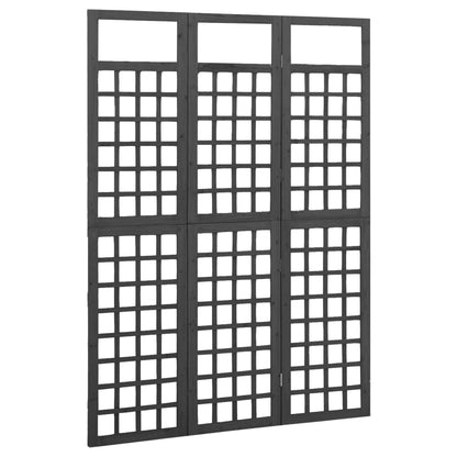 Spalier/Paravent 3-teilig Massivholz Tanne Schwarz 121x180 cm - Pazzar.ch