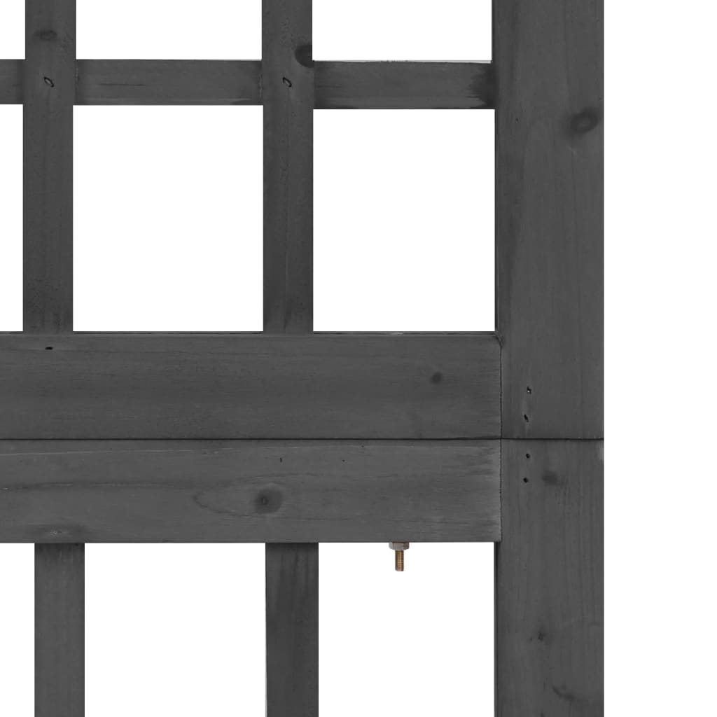 Spalier/Paravent 3-teilig Massivholz Tanne Schwarz 121x180 cm - Pazzar.ch