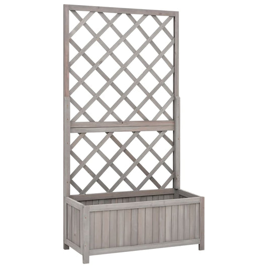 Garten-Spalier mit Blumenkasten Grau 70x30x135 cm Tannenholz - Pazzar.ch