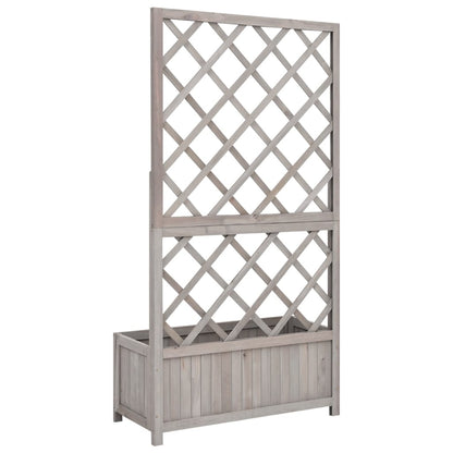 Garten-Spalier mit Blumenkasten Grau 70x30x135 cm Tannenholz - Pazzar.ch