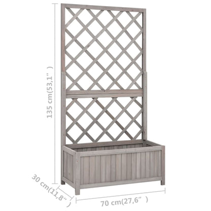 Garten-Spalier mit Blumenkasten Grau 70x30x135 cm Tannenholz - Pazzar.ch
