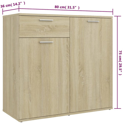 Sideboard Sonoma-Eiche 160x36x75 cm Holzwerkstoff - Pazzar.ch