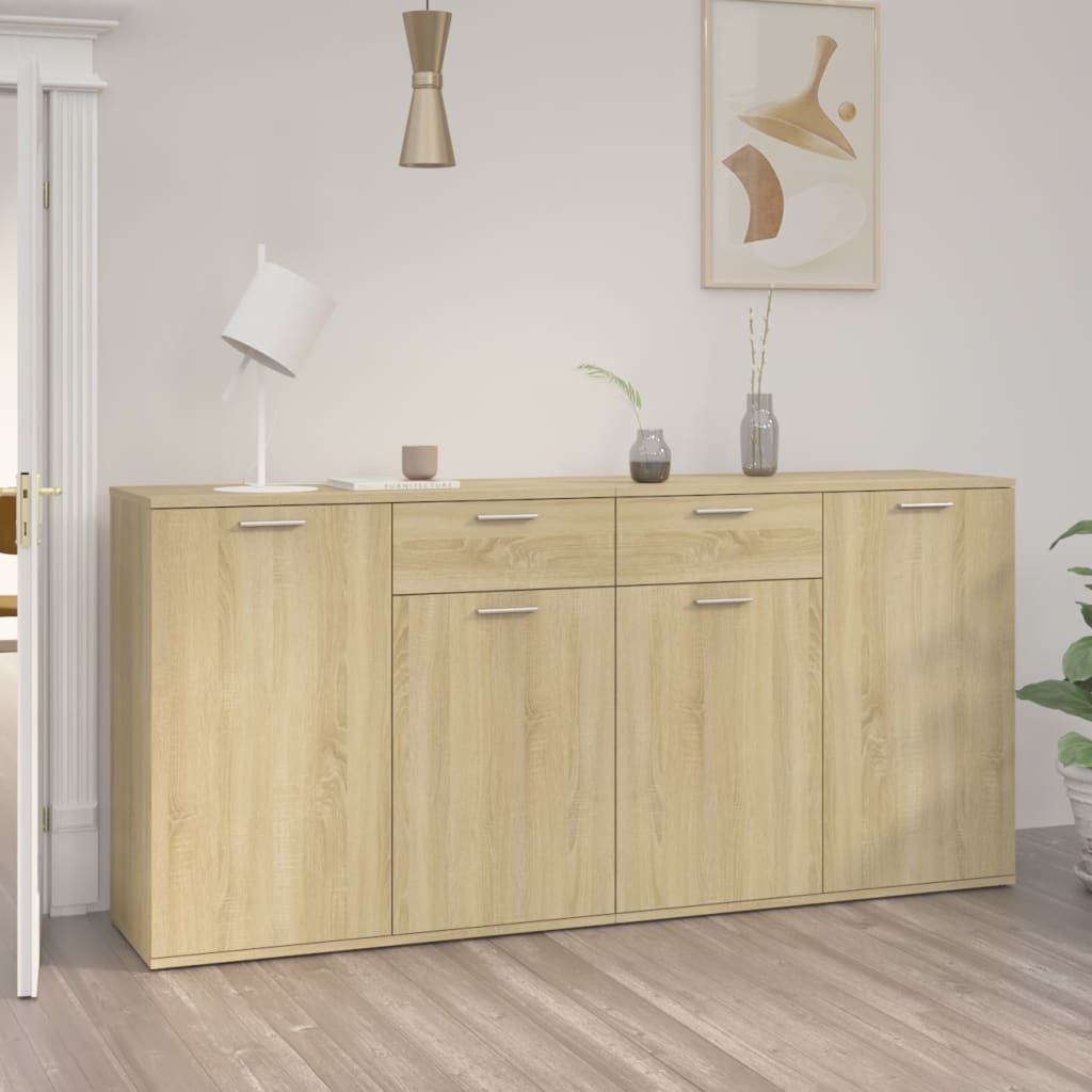 Sideboard Sonoma-Eiche 160x36x75 cm Holzwerkstoff - Pazzar.ch