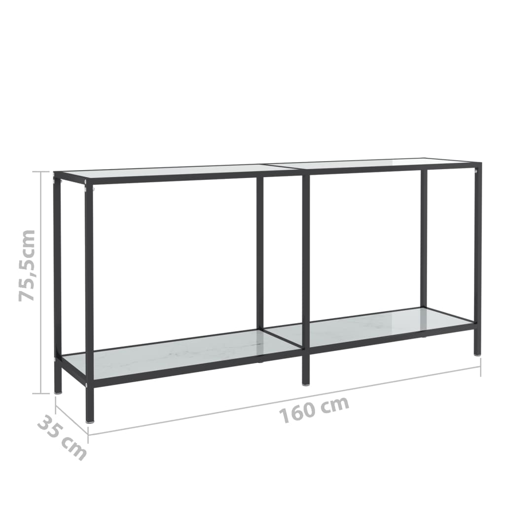 Konsolentisch Weiß 160x35x75,5 cm cm Hartglas - Pazzar.ch