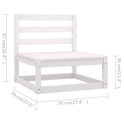 Outdoor-Sofa 3-Sitzer Weiß Massivholz Kiefer - Pazzar.ch