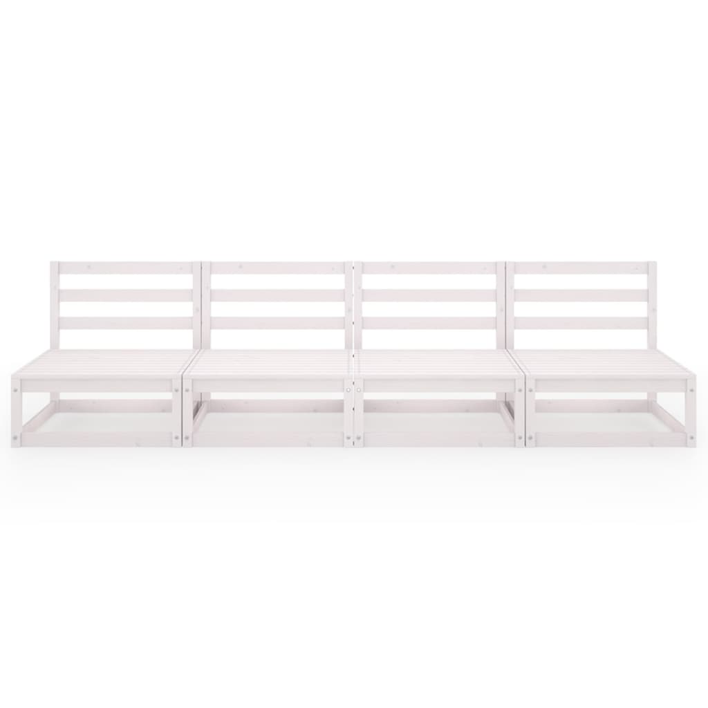 Outdoor-Sofa 4-Sitzer Weiß Massivholz Kiefer - Pazzar.ch