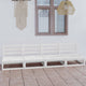 Outdoor-Sofa 4-Sitzer Weiß Massivholz Kiefer
