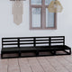 Outdoor-Sofa 4-Sitzer Schwarz Massivholz Kiefer