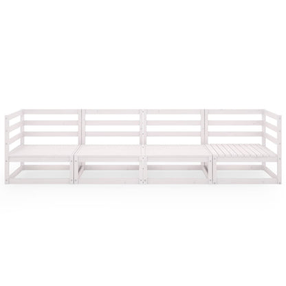 Outdoor-Sofa 4-Sitzer Weiß Massivholz Kiefer - Pazzar.ch