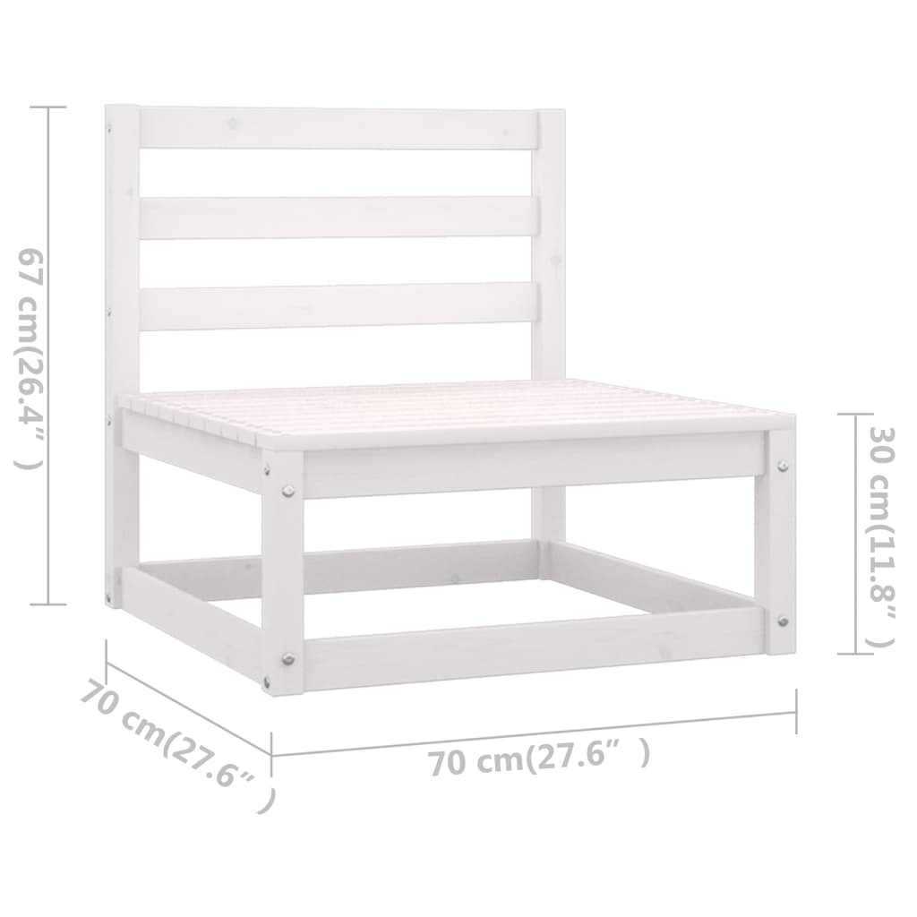 Outdoor-Sofa 4-Sitzer Weiß Massivholz Kiefer - Pazzar.ch