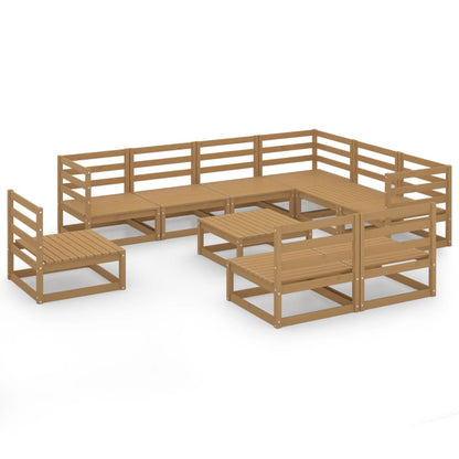 10-tlg. Garten-Lounge-Set Honigbraun Massivholz Kiefer - Pazzar.ch