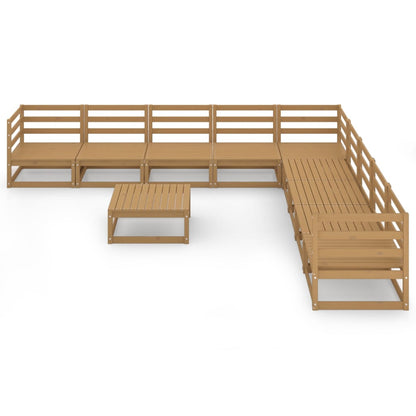 10-tlg. Garten-Lounge-Set Honigbraun Massivholz Kiefer - Pazzar.ch