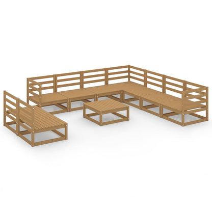 10-tlg. Garten-Lounge-Set Honigbraun Massivholz Kiefer - Pazzar.ch