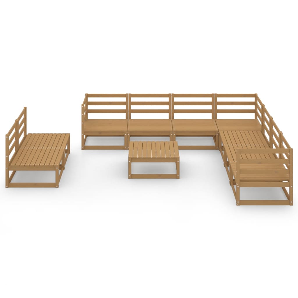 10-tlg. Garten-Lounge-Set Honigbraun Massivholz Kiefer - Pazzar.ch