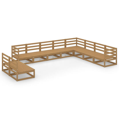 10-tlg. Garten-Lounge-Set Honigbraun Massivholz Kiefer - Pazzar.ch